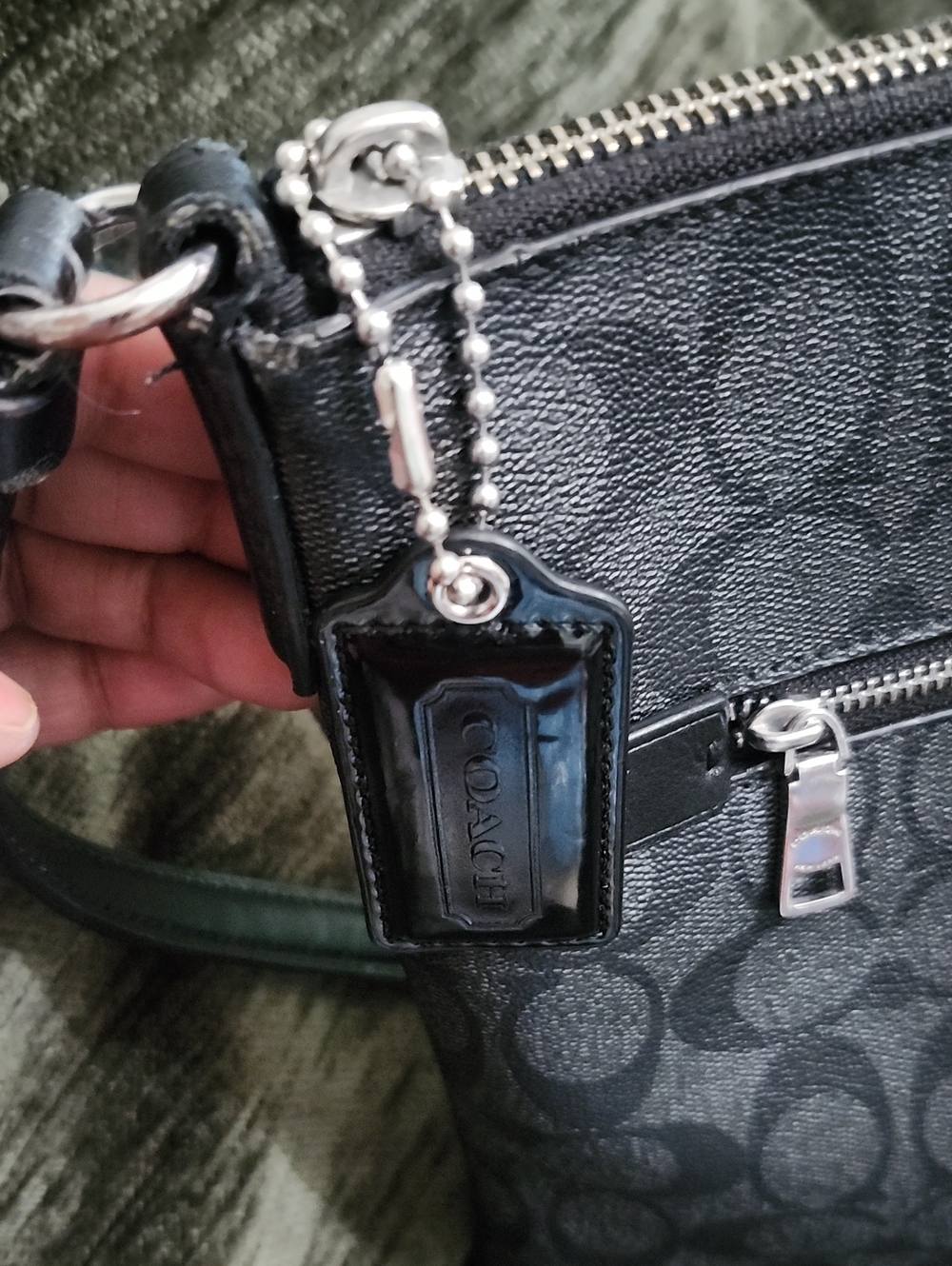 Coach Black Signature Crossbody with Silver Hardware - Picture 6 of 15